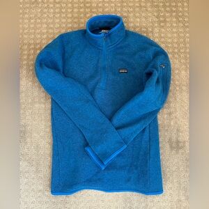 Patagonia Blue Zip Up Sweater Fleece High Collar